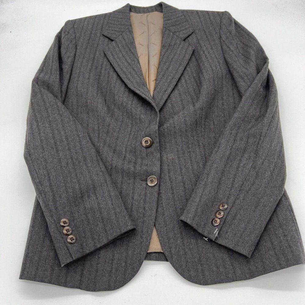 Carducci Wool Blazer women’s size 10 gray striped